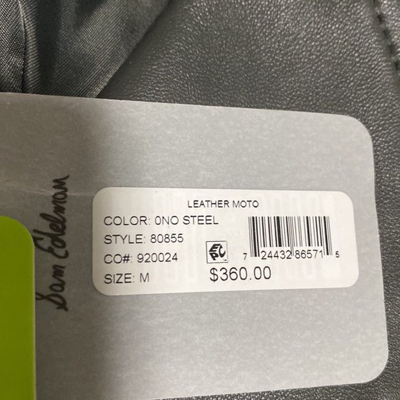 Final price 🔥NWT SAM EDELMAN Lambskin Leather Moto Jacket, M - Picture 5 of 7